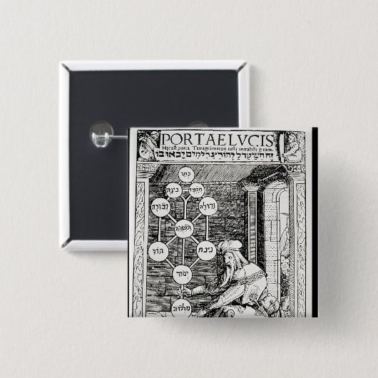 sephirothを握るユダヤ人のcabbalist 缶バッジ (正面&裏面)