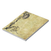 Sepia 2のフラッパー黒いフローラフレーム ノートパッド (回転)