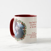 Sepia Back Christmas Window and Holly Photo Mug マグカップ (正面左)