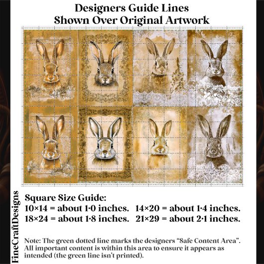 Sepia Bunny Artwork, Easter Crafts EV3R Decoupage 薄葉紙