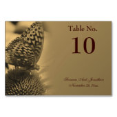 Sepia Butterfly Nature Personalized Wedding  テーブルナンバー (裏面)