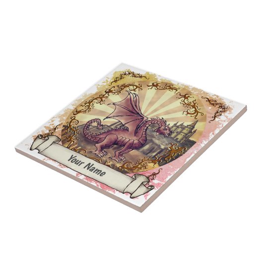 Sepia  Castle dragon tile タイル (側面)