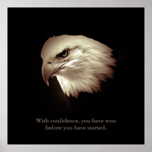 Sepia Color Confidence Qote Eagle Eyes ポスター