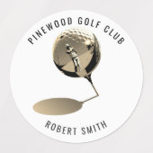 Sepia Custom Waterproof Golf Club Name Round  ラベル (デザイン1)