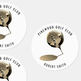 Sepia Custom Waterproof Golf Club Name Round ラベル