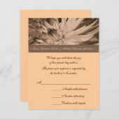 Sepia Dahlia Flower結婚の応答RSVPカード 出欠カード (正面/裏面)