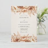 Sepia Ethereal Bloom Wedding 招待状 (スタンド正面)