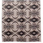Sepia eye-like geometric L-size pattern シャワーカーテン (正面)