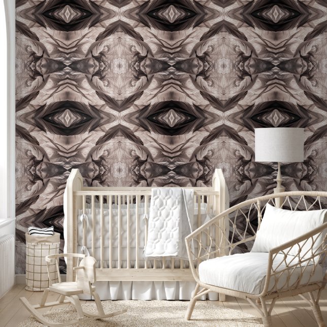 Sepia eye-like geometric L-size pattern 壁紙 (キッズ)