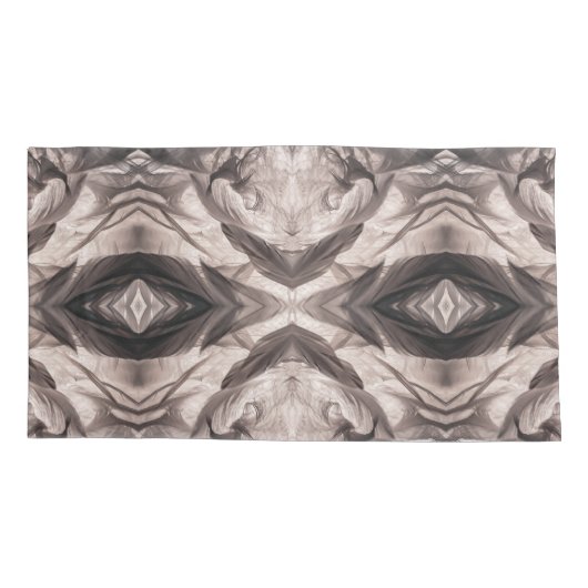 Sepia eye-like geometric L-size pattern 枕カバー (裏面)