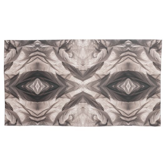 Sepia eye-like geometric L-size pattern 枕カバー (正面)