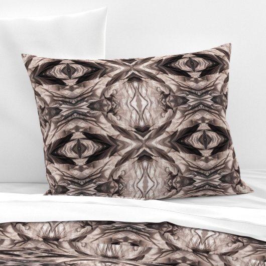 Sepia eye-like geometric L-size pattern 枕カバー