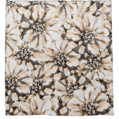 Sepia Floral Pattern シャワーカーテン (正面)