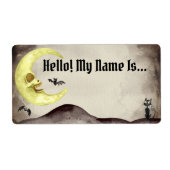 Sepia Halloween不気味こんにちは私の名前はNameタグです ラベル (正面)