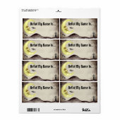 Sepia Halloween不気味こんにちは私の名前はNameタグです ラベル (フルシート)