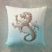 Sepia Merlion on Blueと手書き クッション