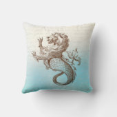 Sepia Merlion on Blueと手書き クッション (裏面)