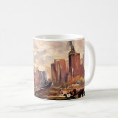Sepia NYC Skyline Pastoral Mug コーヒーマグカップ (正面右)