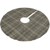 Sepia Plaid Vintage Tartan Taupe Check ブラッシュドポリエステルツリースカート (アングル)