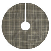 Sepia Plaid Vintage Tartan Taupe Check ブラッシュドポリエステルツリースカート (正面)