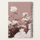 Sepia Roses Floral Garden Custom Spiral Notebook ノートブック (裏面)