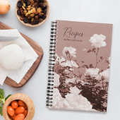 Sepia Roses Floral Garden Custom Spiral Notebook ノートブック