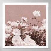 Sepia Roses Floral Garden Photo Art Print Poster ポスター (正面)