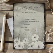 Sepia Rustic Butterfly Wildflower Wedding RSVP