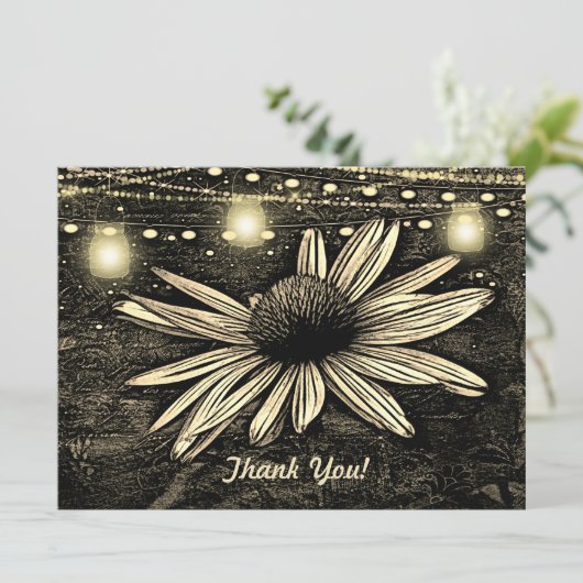 Sepia Toned Coneflower under Jar Lightsありがとう (スタンド正面)