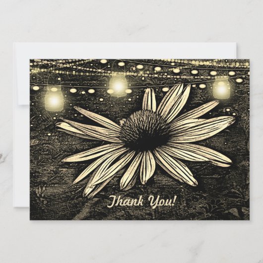 Sepia Toned Coneflower under Jar Lightsありがとう (正面)