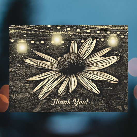 Sepia Toned Coneflower under Jar Lightsありがとう