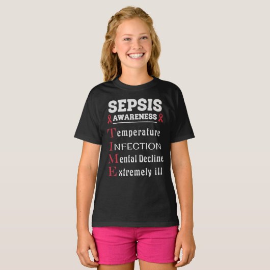 Sepsis Awareness T.I.M.E. Guide Tシャツ (正面フル)