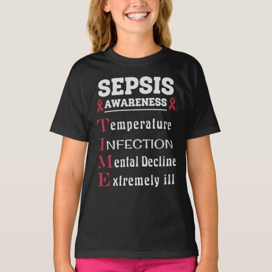 Sepsis Awareness T.I.M.E. Guide Tシャツ (正面)