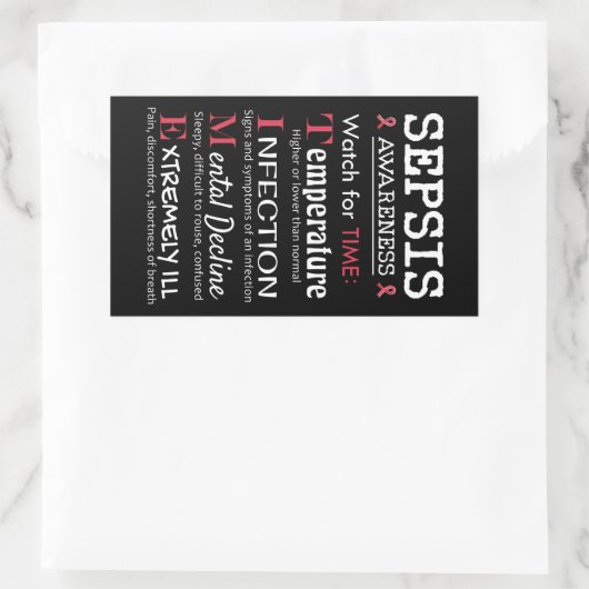 Sepsis Awareness Watch for TIME Guide 長方形シール (バッグ)