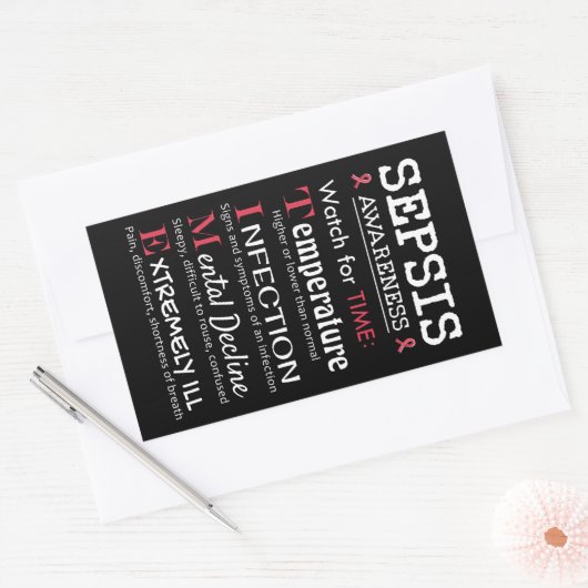 Sepsis Awareness Watch for TIME Guide 長方形シール (封筒)