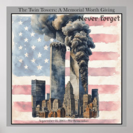 September 11 Twin Towers Memorial Wall Art  ポスター