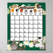 September 2026 Monthly Calendar Astrological    ポスター (正面)