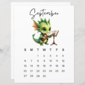 September Baby Dragon Art Print Cozy Fantasy  (正面/裏面)