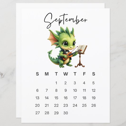 September Baby Dragon Art Print Cozy Fantasy (正面/裏面)