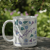 September Birth Flower Custom Name Morning Glory コーヒーマグカップ