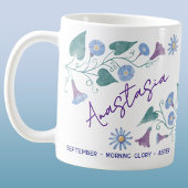 September Birth Flower Custom Name Morning Glory コーヒーマグカップ