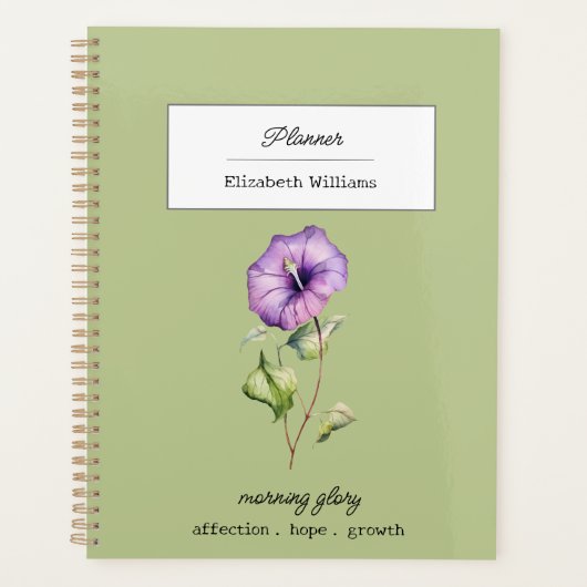 September Birth Flower Morning Glory Personalized プランナー手帳 (正面)