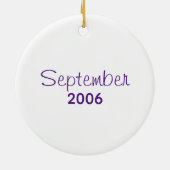 SEPTEMBER Birth Flower Purple Aster Christmas セラミックオーナメント (裏面)