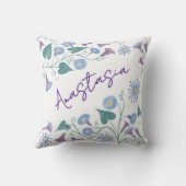 September Birth Month Morning Glory Personalized クッション (裏面)