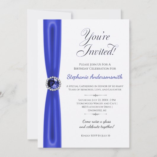 September Birthday Celebration - Blue Sapphire 招待状 (正面)