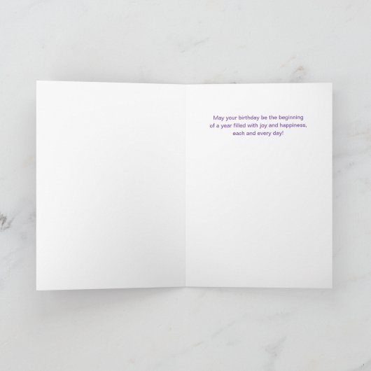 September Birthday Purple Asters Birth Flower カード (内部)