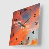 September Clouds with Psalm 30:5 スクエア壁時計 (傾斜)