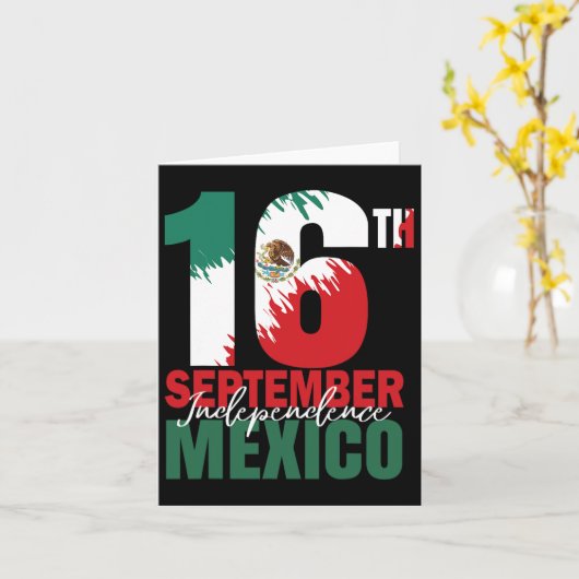 September Mexican Independence Day Shirt Mexico Fl カード (黄色い花)