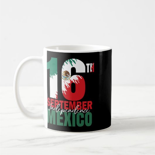 September Mexican Independence Day Shirt Mexico Fl コーヒーマグカップ (左)