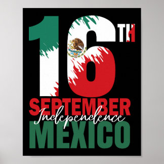 September Mexican Independence Day Shirt Mexico Fl ポスター